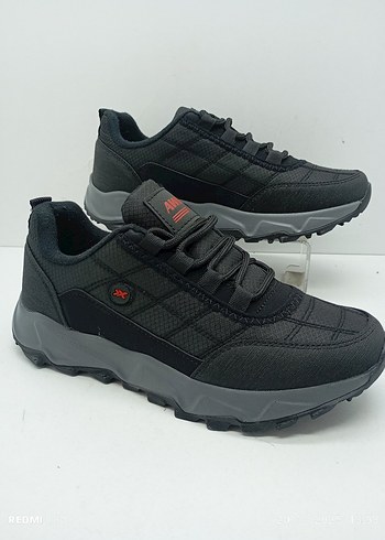 Siyah Erkek Kışlık Spor Ayakkabı Bağcıklı Rahat - Görsel 2