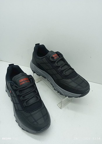 Siyah Erkek Kışlık Spor Ayakkabı Bağcıklı Rahat - Görsel 3