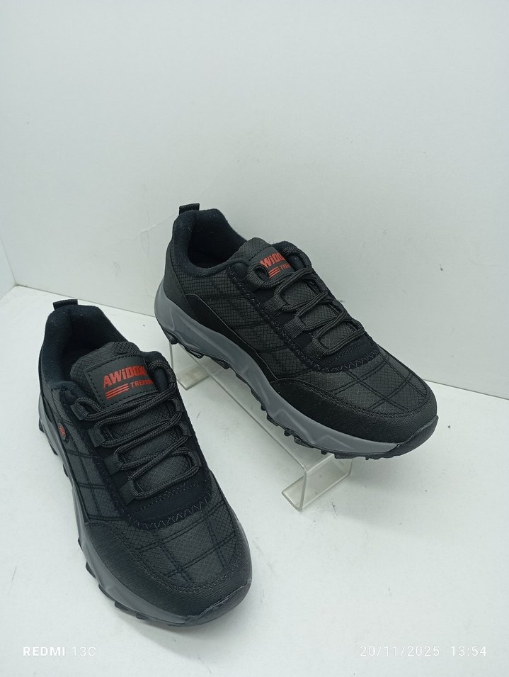 Siyah Erkek Kışlık Spor Ayakkabı Bağcıklı Rahat - Görsel 3