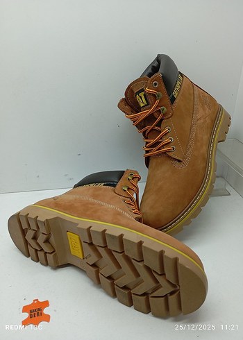 Hakiki Deri Erkek Kahverengi Süet Caterpillar Bot - Görsel 7