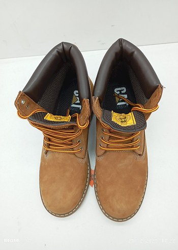 Hakiki Deri Erkek Kahverengi Süet Caterpillar Bot - Görsel 8