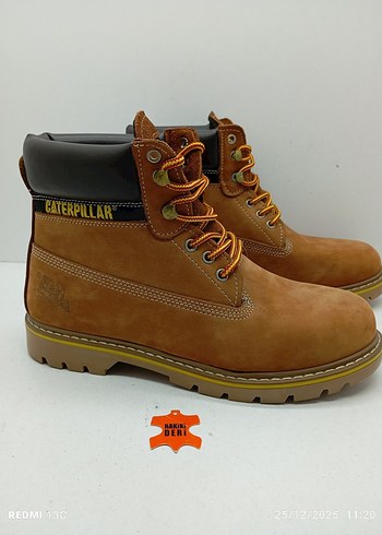 Hakiki Deri Caterpillar Erkek Süet Kahverengi Bot - Görsel 2