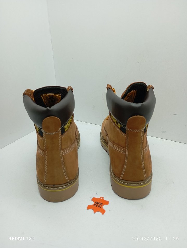Hakiki Deri Caterpillar Erkek Süet Kahverengi Bot - Görsel 5