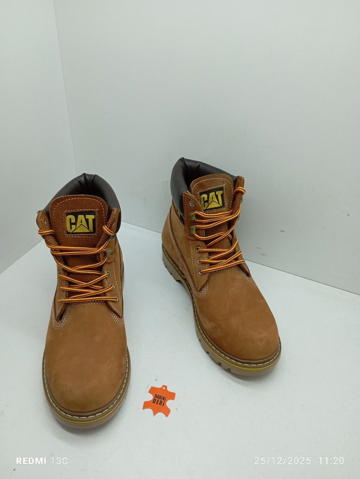 Hakiki Deri Caterpillar Erkek Süet Kahverengi Bot - Görsel 3