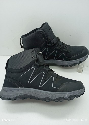 Siyah Gri Erkek Spor Bot Velcro Bantlı - Görsel 6