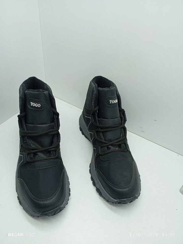 Siyah Gri Erkek Spor Bot Velcro Bantlı - Görsel 5