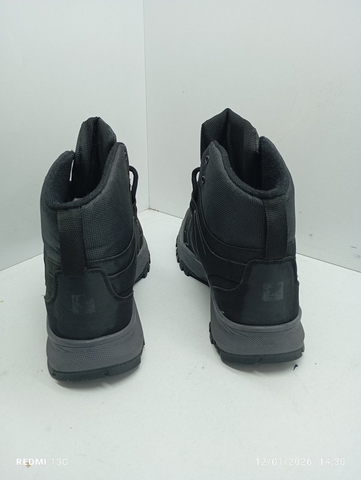 Siyah Gri Erkek Spor Bot Velcro Bantlı - Görsel 3