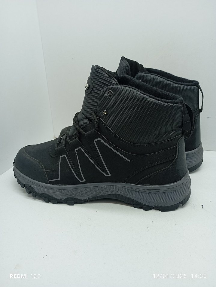 Siyah Gri Erkek Spor Bot Velcro Bantlı - Görsel 4