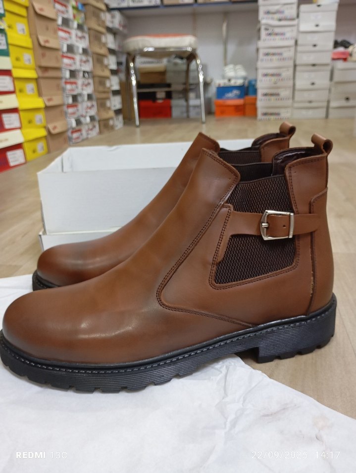 Hakiki Deri Erkek Kahverengi Tokalı Erkek Bot - Görsel 5