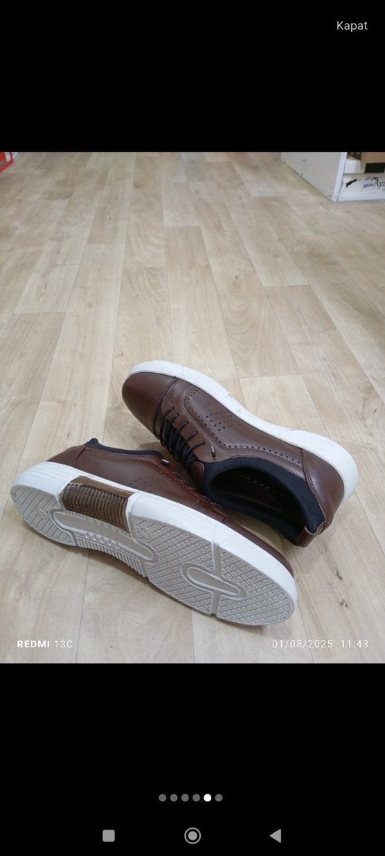 Hakiki Deri Kahverengi Deri Bağcıklı Erkek Günlük Ayakkabı - Görsel 2