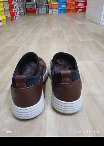 Hakiki Deri Kahverengi Deri Bağcıklı Erkek Spor Ayakkabı - Görsel 4