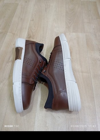 Hakiki Deri Kahverengi Deri Bağcıklı Erkek Spor Ayakkabı - Görsel 6