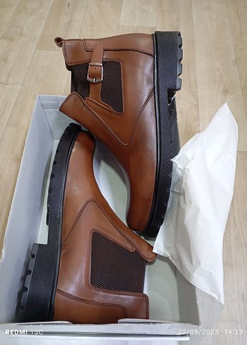 Hakiki Deri Kahverengi Deri Tokalı Erkek Bot - Görsel 8