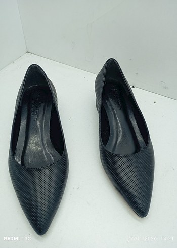 Siyah Yılan Desenli Kadın Topuklu Ayakkabı - Görsel 3