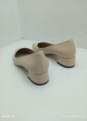 Bej Minimalist Topuklu Kadın Stiletto - Görsel 4