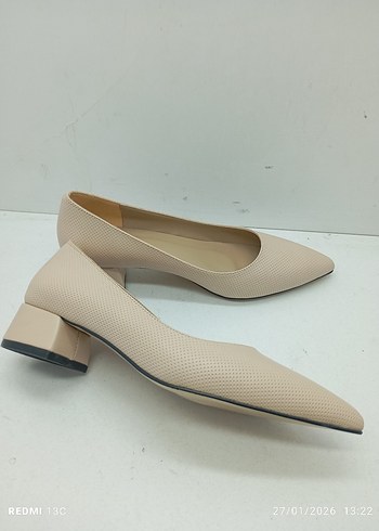 Pudra Minimalist Topuklu Kadın Stiletto - Görsel 2