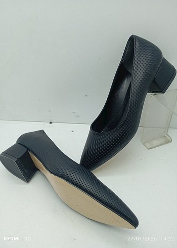 Siyah Yılan Desenli Kadın Topuklu Ayakkabı - Görsel 7