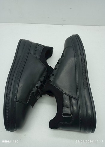 Hakiki Deri Erkek Siyah Günlük Spor Ayakkabı - Görsel 3