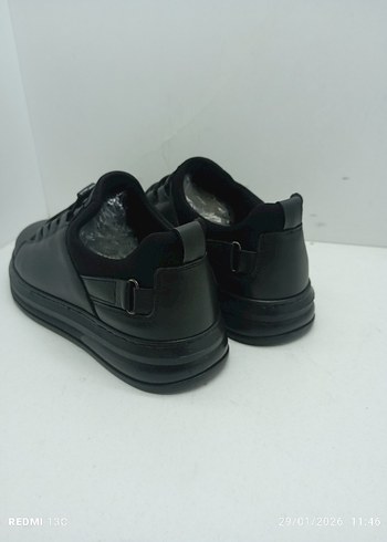 Hakiki Deri Siyah Erkek Günlük Spor Ayakkabı - Görsel 5