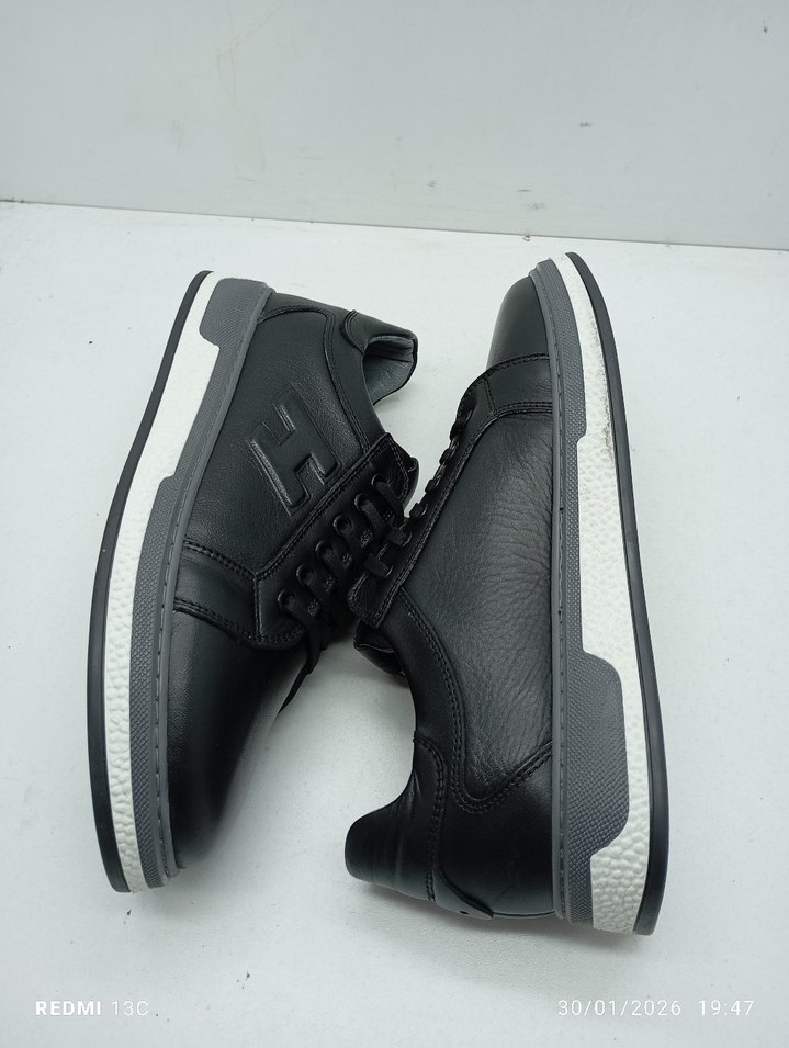 Hakiki Deri Siyah Erkek Spor Ayakkabı Bağcıklı - Görsel 2