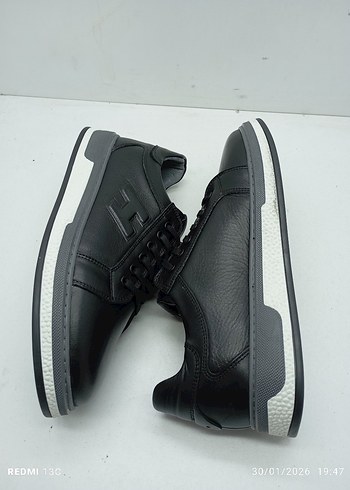 Hakiki Deri Siyah Erkek Spor Ayakkabı - Sokak Stili - Görsel 6