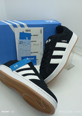 Adidas Campüs Siyah Spor Ayakkabı Velcro - Görsel 7