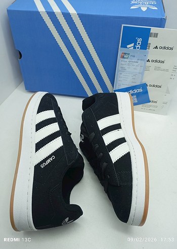 Adidas Campüs Siyah Spor Ayakkabı Velcro - Görsel 6
