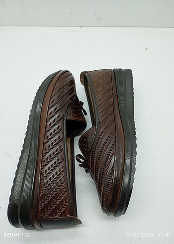 Kahverengi Yılan Derisi Desenli Kadın Platform Babet - Görsel 6