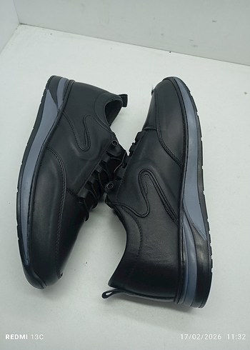 Hakiki Deri Siyah Erkek Günlük Bağcıklı Spor Ayakkabı - Görsel 6