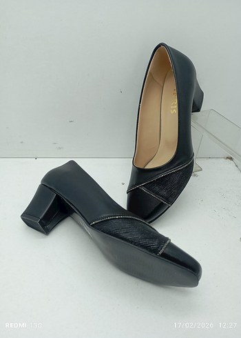 Siyah Kadın Klasik Topuklu Ayakkabı - Görsel 9