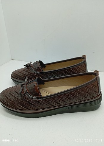 Kahverengi Platform Topuklu Kadın Babet - Görsel 4