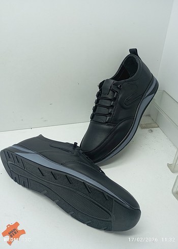 Hakiki Deri 46 Numara Siyah Erkek Spor Rahat Ayakkabı - Görsel 7