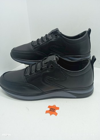 Hakiki Deri 46 Numara Siyah Erkek Spor Rahat Ayakkabı - Görsel 4