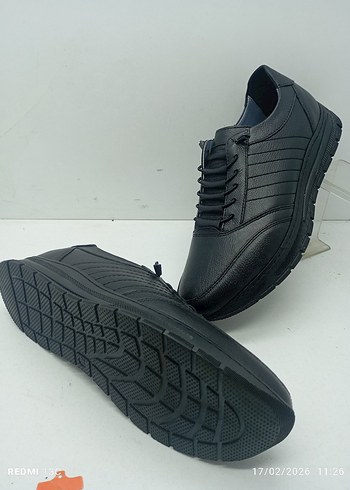 Hakiki Deri Siyah Erkek Spor Ayakkabı Bağcıklı - Görsel 7