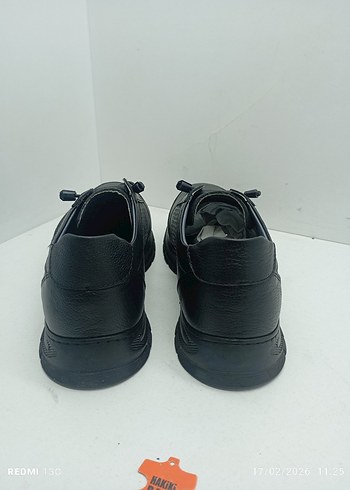 Hakiki Deri Siyah Erkek Spor Ayakkabı Bağcıklı - Görsel 5