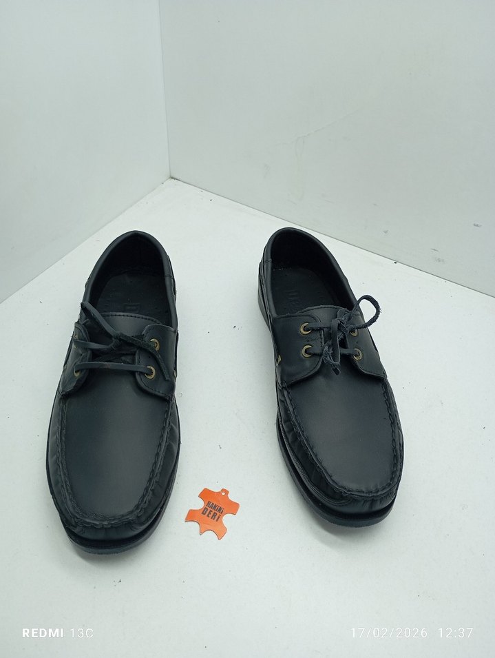 Hakiki Deri Erkek Siyah Klasik Bağcıklı Ayakkabı - Görsel 3