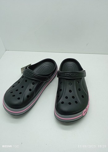 36 Beden Crocs Kız Çocuk Siyah Pembe Terlik