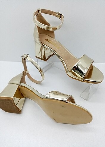 36 Beden altın Renk Kadın Gold Topuklu Abiye Sandalet Ayakkabı 