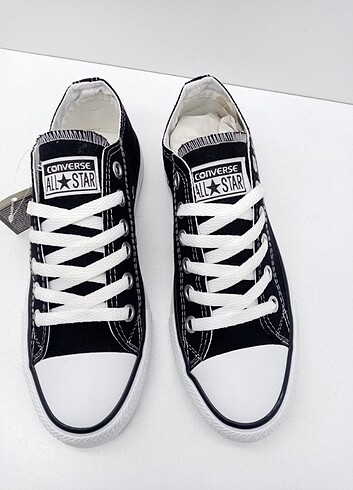 37 Beden siyah Renk Converse Siyah Keten Spor Ayakkabı