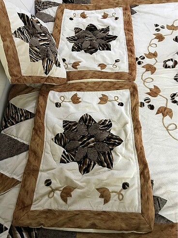  Beden kahverengi Renk patchwork yatak örtüsü