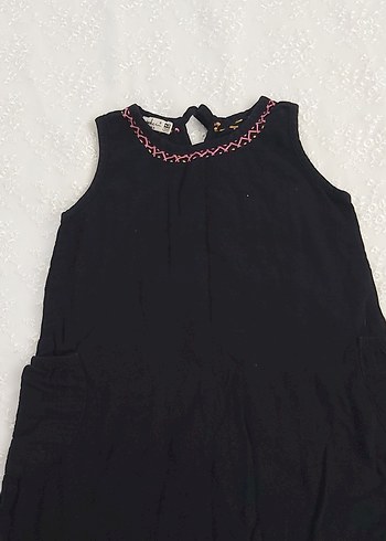 Zara Kız Çocuk Nakışlı Siyah Bohem Tulum