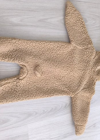 Bej Bebek Tulumu Fermuarlı Sıcak Kumaş - Görsel 2