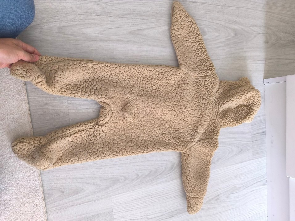 Bej Bebek Tulumu Fermuarlı Sıcak Kumaş - Görsel 2