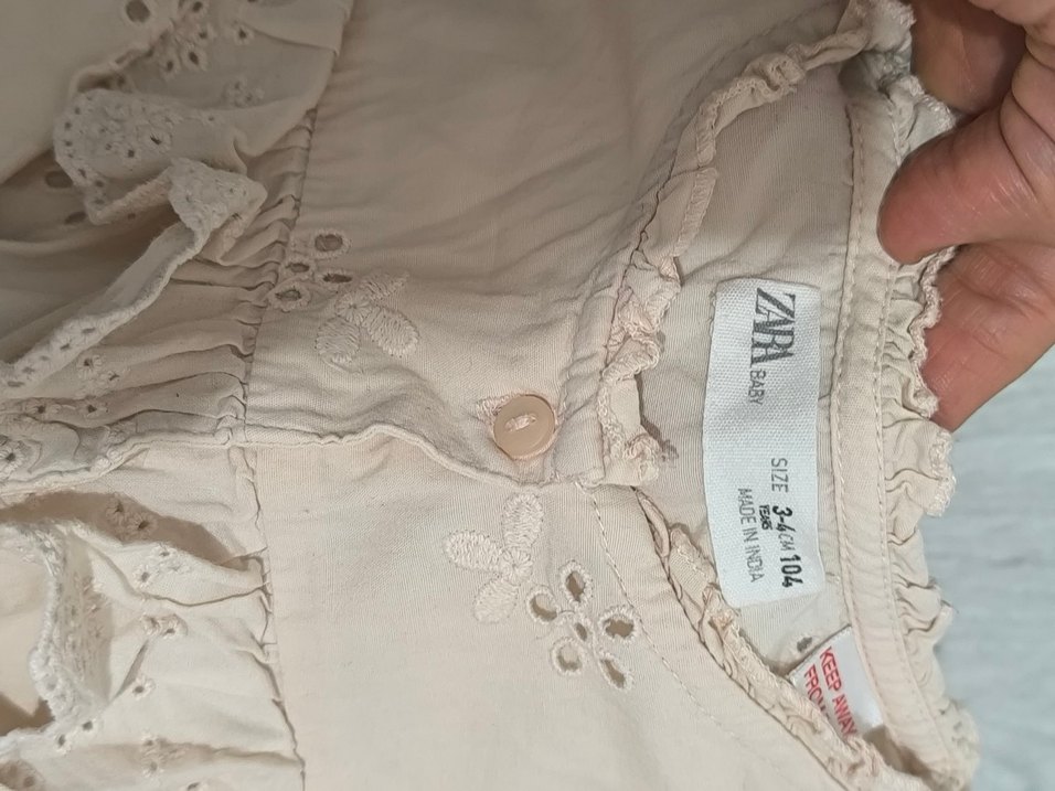 zara işlemeli gömlek - Görsel 4