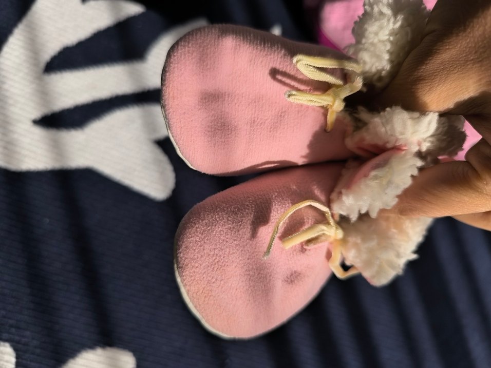 Kız Çocukları İçin Pembe Kürklü Sıcak Terlik - Görsel 2