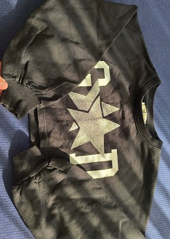 Kız Çocuk Gri Denim Baskılı Tişört - Görsel 2