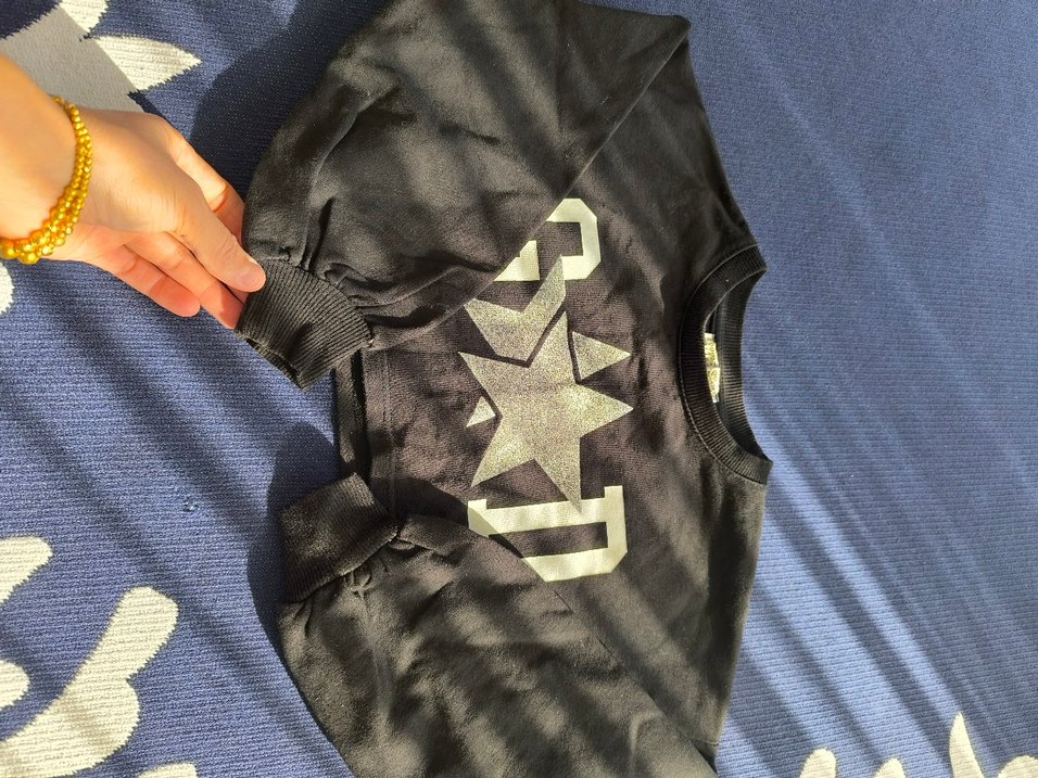 Kız Çocuk Gri Denim Baskılı Tişört - Görsel 2