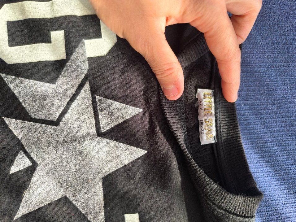 Kız Çocuk Gri Denim Baskılı Tişört - Görsel 3