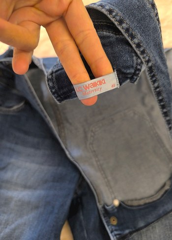 Düğmeli Mavi Denim Kadın Uzun Tulum - Görsel 4
