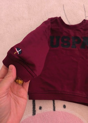Bordo Erkek Çocuk Sweatshirt USPA Baskılı - Görsel 2